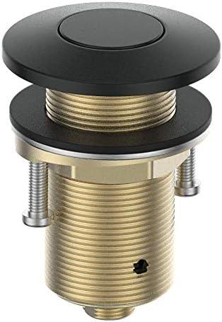All Brass Black and White Air Switch Button for Sink Top Counter Top Garbage Disposal Part(Matte Black, Round)