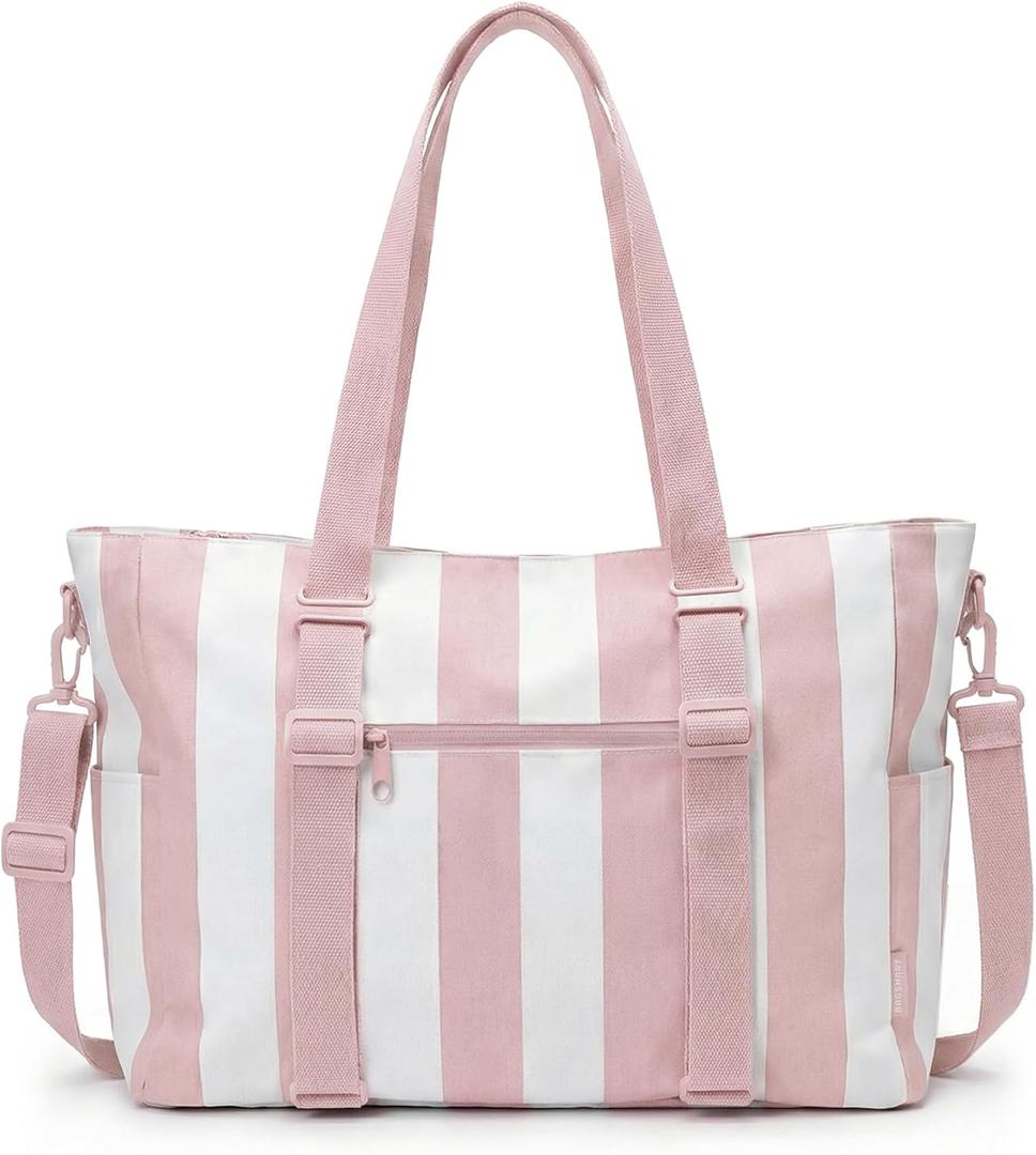 BAGSMART Large Beach Bag for Women, Oversize Tote Bag for Travel/Swim Pool/Summer | 3-Ways to Carry