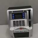 ATM Piggy Bank for Real Money for Kids Adults,Toy Money Bank with Card,Password,Coin Recognition,Bill Feeder,Balance Calculator,Electronic Money Safe Coin Box,Hot Gift for Boys Girls (Silver/Black)