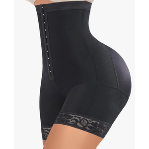 FeelinGirl Butt Lifter Shapewear Tummy Control Shorts Body Shaper for Women with Lace Trim L