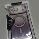 LXK Magnetic Glitter Case for iPhone 17 Pro Max 6.9" [Compatible with MagSafe] Military-Grade Protection, Clear Cute Glitter Bling Cover Sparkle Diamond Camera Protector Cover for Women Girls, Purple