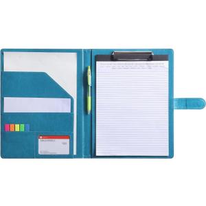 Resume Folder Clipboard Holder Letter Size A4 Legal Pad, Portfolio Pad Folio Document Organizer for Interview & Business (Turquoise)