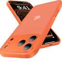 for iPhone 17 Pro Max Case, [Ribbed Non-Slip Sides] [Military-Grade Drop Protection] [Full Camera Protection] Anti-Yellow Soft-Touch Shockproof Slim Phone Case for iPhone 17 Pro Max, Orange