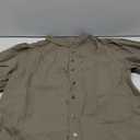Mock Neck Button Up Green Women's Shirt, SizeM