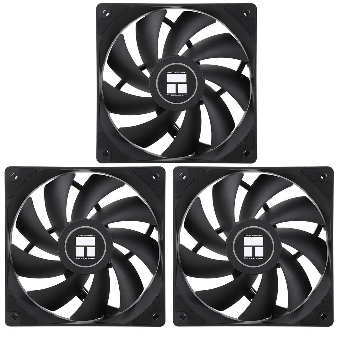 Thermalright TL-C12C X3 CPU Fan, 120mm 4pin PWM Silent Computer Case Cooler Fan, with S-FDB Bearing Included, up to 1550RPM PC Cooling（3 Quantities）