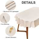 Wolkemer Farmhouse Faux Linen Oval Tablecloth 60 x 84 Inch - Water Resistant Table Cloth Washable Wipeable Table Cover for Home Kitchen Dining Wedding Party Banquet (Neutral)