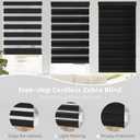 ChrisDowa Cordless Zebra Blinds for Windows, Dual Layer Free-Stop Light Filtering Window Roller Shades, Pull Down Privacy Zebra Shades for Home, Office, Bedroom, Door (34" W x 72" H, Black)