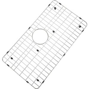 Kitchen Sink Grid and Sink Protectors, Stainless Steel Sink Grids for Bottom of Kitchen Sinks, 26" x 14" with Rear Drain for Single Bowl Sinks (26" X 14 1/16")