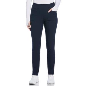 PGA Tour Women's Stretch Golf Pants with Pull-on Waist, 31" & 32" Inseams, Tummy Control, Moisture-Wicking, Sun Protection (Navy, XS)