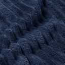 BEDELITE Fleece Throw Blanket for Couch 3D Ribbed Jacquard Soft and Warm Decorative Fuzzy Blanket Cozy, Fluffy, Plush Lightweight Navy Blue Throw Blankets for Bed, Sofa, 50x60 inches