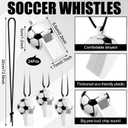 24 Pack Soccer Party Favors 12 oz Referee Water Bottle Labels with Whistles Water Bottles Soccer Stickers Wrapper Decorations for Sports Party Supplies