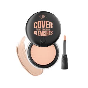 QIC Pot Concealer Full Coverage - Under Eye Concealer Waterproof Makeup Concealer to Cover Dark Circles, Blemishes, Redness and Spots Crease-Proof Color Corrector De Ojeras (Light Skin Tone,0.21 Oz)