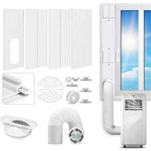Portable AC Window Vent Kit with Exhaust Hose - 5.9" Diameter 78" Long, Fits LG Whynter Haier 99% Portable Air Conditioners, Adjustable Seal 17"-61" for Sliding Windows, Complete Kit Included
