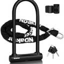 NDakter Bike Locks, 17mm Heavy Duty Anti Theft, Bike U Lock with 4FT Chain and Bracket, Electric Bicycle Lock for Scooter, 3 Keys Motorcycle Wheel Lock for Ebike, Moped, Tricycle