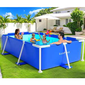 LuxPool Above Ground Pool,Frame Deep Swimming Pools, Family Pool,Large Above Ground Easy Set, Outdoor Backyard Pools for Kids, Adults,7ft x 48in x 24in