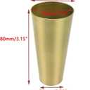 LC LICTOP Conical Furniture Leg Cover 4Pcs, H 3.15 Inch & D 1 Inch to 1.5 Inch, Modern Style Feet Cover for Nightstand, Coffee Table, Chair, Sofa, Brass Tone Zinc Alloy Foot Tip Sleeves