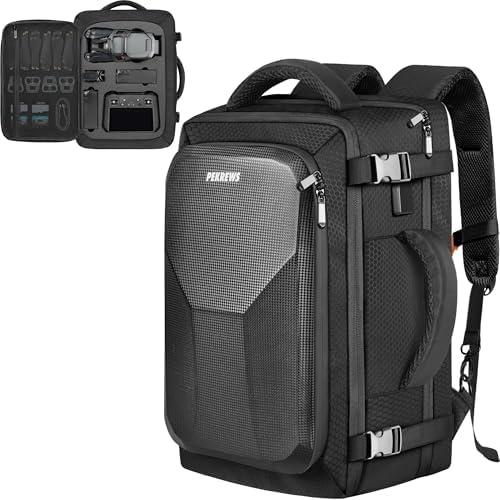 PEKREWS Mavic 3 Pro Case, Mavic 3 Case, Expandable Carry On Drone Bag for DJI RC Pro/RC/N1 Controller, Travel Large Capacity RC Pro Backpack Fits 17.3 Inch Laptop and DJI Fly More Combo Accessories