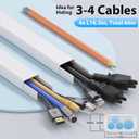ZhiYo Large Wire Hiders for TV on Wall for 3-4 Cords - 66in (4xL16.5in) PVC Cable Cover Kit with Pre-Applied Adhesive Tape, Ideal for Wall Mounted TVs Home Office, W1.2in x H0.7in White