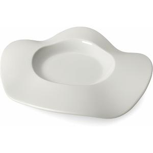10.5'' White Porcelain Plate  Reactive Spotted Design with Raised Rim, Stackable & Durable  Dishwasher & Microwave Safe  Perfect for Restaurants, Weddings & Upscale Events