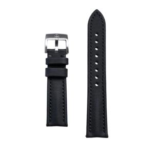 Anchor Strap Co | 20mm Classic Sailcloth Watch Strap | Jet Black | Marine-Grade Outer + Caoutchouc Rubber Lining | Water-Resistant | Brushed 316L Stainless Steel Buckle | Fits 6.258.25in Wrists