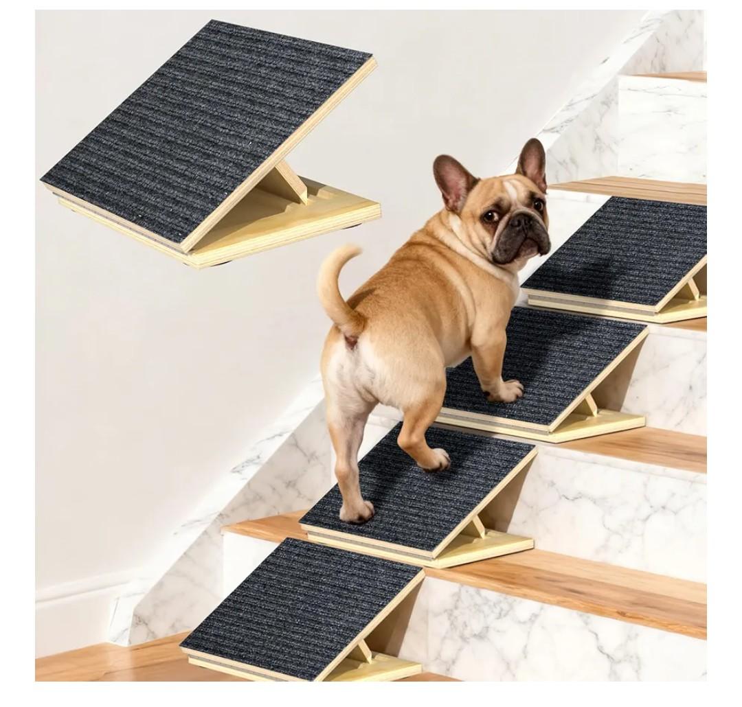 TNELTUEB 3 Pack Upgraded Dog Ramps for Stairs, Adjustable Stair ramp for Dogs,Portable Dog Stairs with Mat for Small Dogs and Cats, Non-Slip Pet Steps for Elderly or Injured Pets