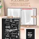 Slohif Photo Album 4x6 Pictures Leather Small Memory Book Keepsake for Family Wedding Postcard 100 Pockets Personalized Couples Photobook for Engagement Travel Vacation Birthday Honeymoon Happiness