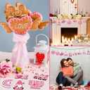 Valentine's Day Wooden Hanging Ornaments Wood Heart Shaped Ornaments Hanging Buffalo Plaid Valentines Day Decor Gnome Truck Heart Decorations Wooden Pink Valentines Decorations for Wedding (36)