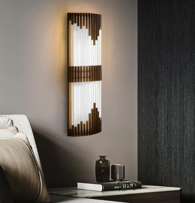 AWWGGA Black Wall Sconce Indoor, Modern LED Wall Lights Glass, 19W Dimmable Black Wall Mount Light for Living Room Bedroom Hallway Corridor, 3000K