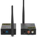 1Mii 2.4Ghz Wireless Audio Transmitter Receiver for TV, 320ft Long Range 20ms Low Delay 192kHz/24bit HiFi Audio, Wireless Adapter Kit for Subwoofer/Powered Speaker/Stereo/Soundbar, RCA(3.5mm)Out/input (2 in 1)