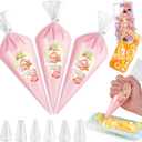 Cream Glue, 3PCS Coral Pink Whipped Cream Glue Kit (Each 100g) with 6PCS Piping Tip, DIY Phone Case Kit for Decoration Craft Gift Fun for Birthday, Christmas