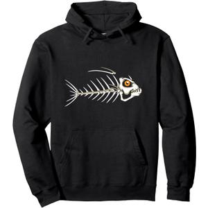 Fish Skeleton Bones Pullover Hoodie