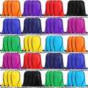 Roowest 200 Pieces Drawstring Backpack Sport String Backpack Cinch Bags Drawstring Party Favor Bags for Kids Women Men Gym Trip, 10 Colors