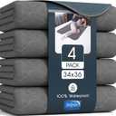 Inspire Underpads | Stain Hiding Gray Reusable Incontinence Bed Pads | Waterproof Mattress Pad | for Adults Babies and Dogs (34 X 36 - 4 Pack)