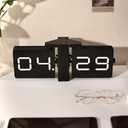 Retro Flip Clock, 24-Hour Military Time Display, Battery Powered Desk & Wall Shelf Clock with Mechanical Number Display, Noise-Free Operation, Oversized Flip Digits, Modern Decor Gift