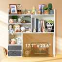 deli Desktop Bookshelf, High-Capacity Desk Hutch Organizer with 7 Shelves and 2 Drawers for Computer Desk, Desk Shelf Organizer for Dorm Office Home, White