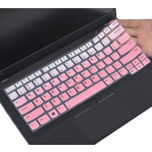 Keyboard Cover Skin for 14" Lenovo Thinkpad X1 Carbon 7th 6th 5th 2019-2017/ThinkPad X1 Yoga Gen 5 4 3,Lenovo ThinkPad L390 L460 L470 L480 T460(s) T470(s) T480(s) T460(p) T490 T14(s) A485-Gradual Pink