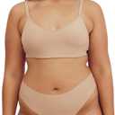 Organic Basics Womens Naked Ribbed Thong Underwear, Hazelnut, X-Small