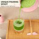 8 Pcs Matcha Whisk Set with Ceramic Bowl, Scoop Rest, Sifter, Tea Mat, Greeting Card, Whisk Holder, Bamboo Whisk and Scoop, Perfect Present for Friend Family Matcha Tea Lovers, Ceremony Kit