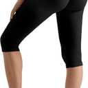 MOOSLOVER Women Hidden Scrunch Butt Lifting Capri Leggings High Waisted Seamless Compression Tummy Control Yoga Pants (Large, Black)