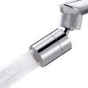Hibbent NSF/ANSI/CAN 61 Certified Dual-function Faucet Aerator, CUPC Certification Big Angle Rotate Kitchen Sink Aerator 360 Degree Swivel Sink Sprayer Attachment-55/64 Inch Female Thread-Chrome