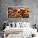 Arizona Wall Art Sedona Cathedral Rock Mountain Wall Decor Nature Sunset Desert Painting Canvas Prints Western Country Landscape Photography Prints Modern Artwork for Office Bedroom Decorations 30x60", 57.8"L x 30"W