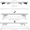 Amazon Basics Cross Rail Roof Rack, 56 inches, Fits up to 49.6" Spans between Raised Side Rails with Gap, 2-Pack, Black/Silver