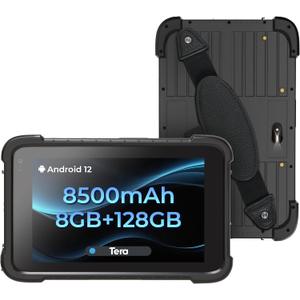 Tera Rugged Tablet Scanner Android 12 Industrial 8" 700 NITS Full Touch Screen 8GB + 128GB with Zebra SE4710 Scanner 8500mAh Large Battery IP67 Grade 4G GPS BT5.2 Wi-Fi for Outdoor Field Work T01A