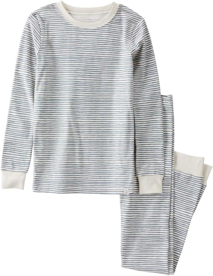 little planet by carter's Neutral 2-piece Pajamas made with Organic Cotton, Painterly Stripe, 8