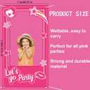 Hot Pink Girls Birthday Decorations Pink Photo Booth Props Princess Doll Theme Decor Let's Go Bachelorette Party Decoration for Girls Birthday Bridal Shower Party Supplies