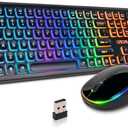 CHONCHOW Wireless Keyboard and Mouse Combo with Backlit, USB Rechargeable & Full Size LED Light Up, Ergonomic Tilt Angle, 2.4GHz Silent Keyboard Mouse, 3 DPI Adjustable for PC, Laptop, Mac, Windows