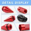24Pcs Anti Theft Spikes Extended Tuner Wheel/Rims Lug Nut M14X1.5+Socket(Red)