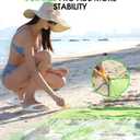 3 x Beach Blanket Waterproof, Sandproof Mat with Portable Bag for Picnic, Nylon Mat, Quick Drying, Lightweight with 4 Stakes & 3 Water Bags, Use as Children's Pool (Green) (80"*80" (1-5 Person))