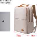 NOBLEMAN Best Laptop Backpack for Women, Professional Adult Office Commuter Womens Computer Backpack, Luxury Lightweight Carry on Travel Personal Item Bag For Airlines Fits 16 Laptop (Beige Plus)