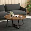 Round Coffee Table, Mid Century Modern Small Table, End Tables Living Room, Coffee Tables for Small Spaces, 20'' Walnut